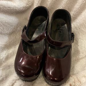 Dansko Deep Purple Clog w/ strap Mary Jane Style